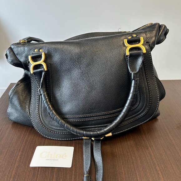 Gently Used Chloe Marcie Purse, Medium, Black - Picture 7 of 14